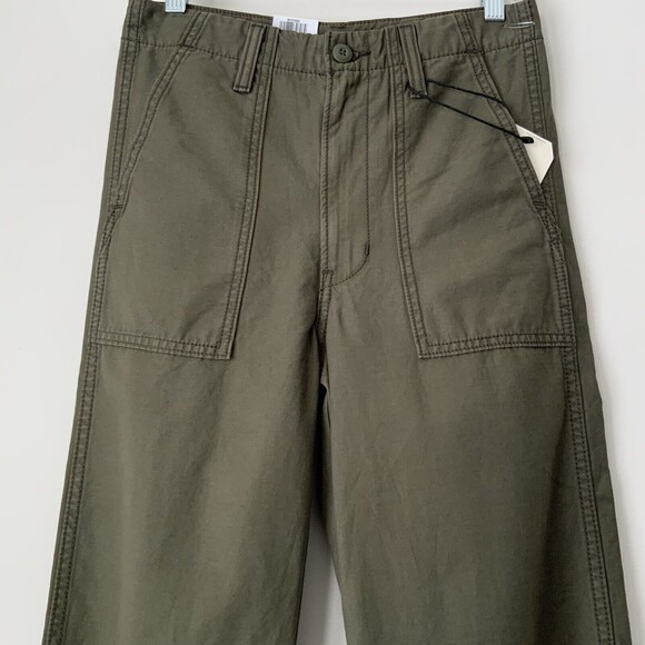Levi’s Premium Pants Green Ribcage Straight Utility Ankle 26 - Picture 7 of 9